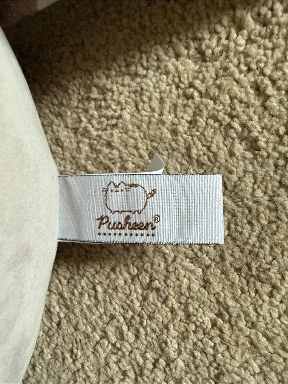 Pusheen Plush Cat Pillow - Light Gray with Brown Accents